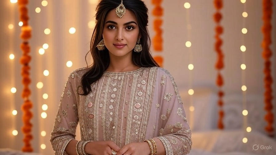 Elegant embroidered suit for Indian weddings – A&U Merchants