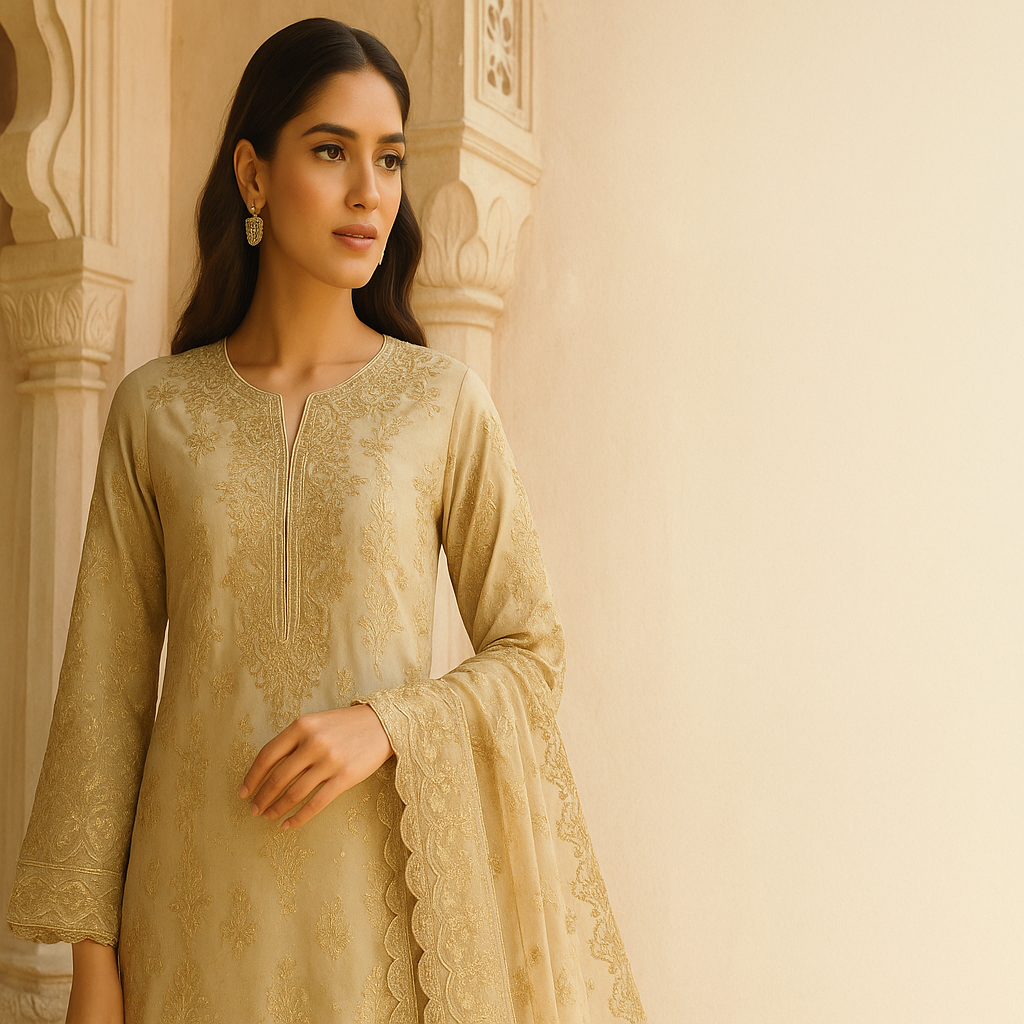 Heavy embroidered sharara set for Indian bridesmaids